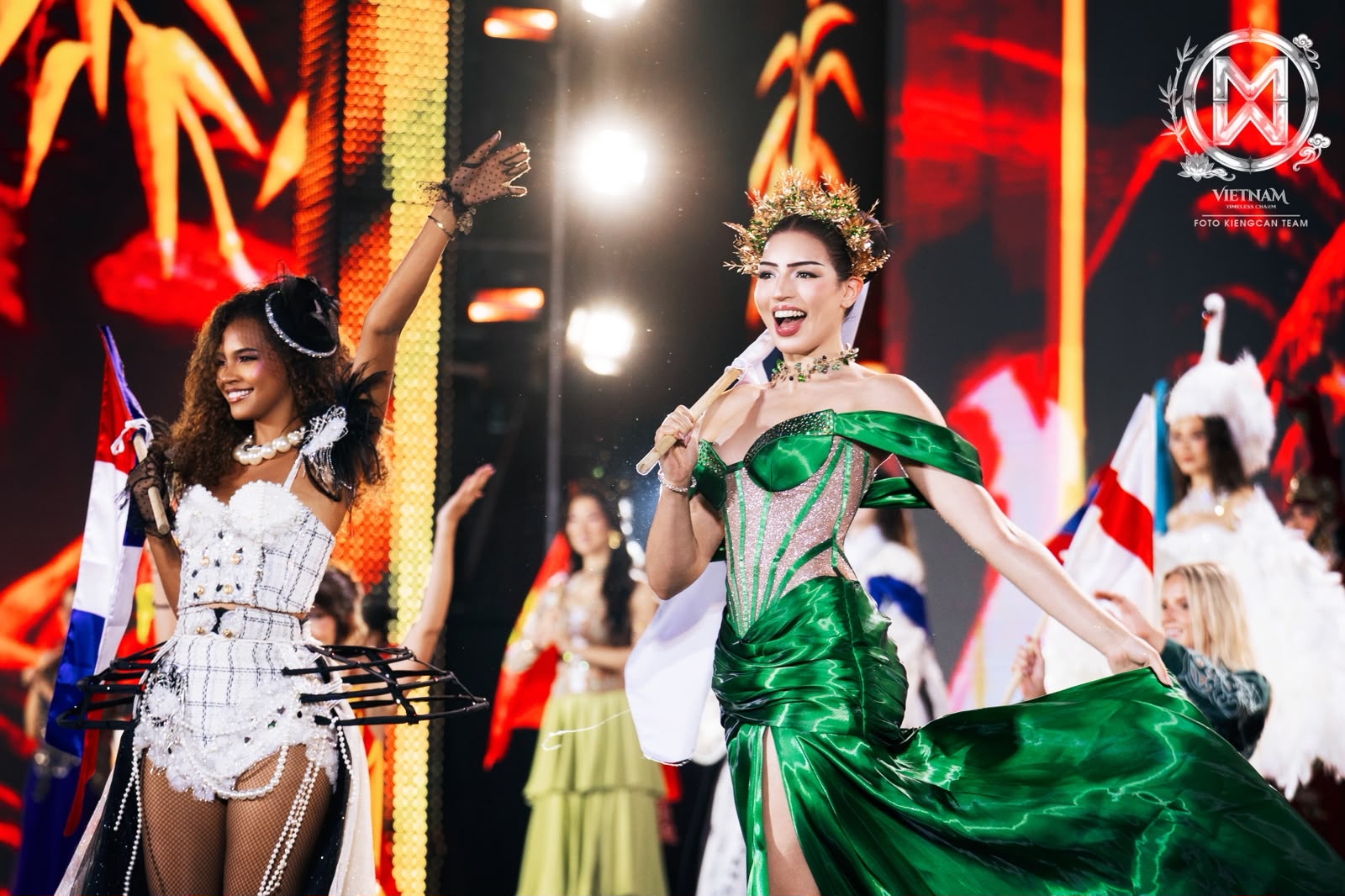 75th Miss World parade of nations on stage